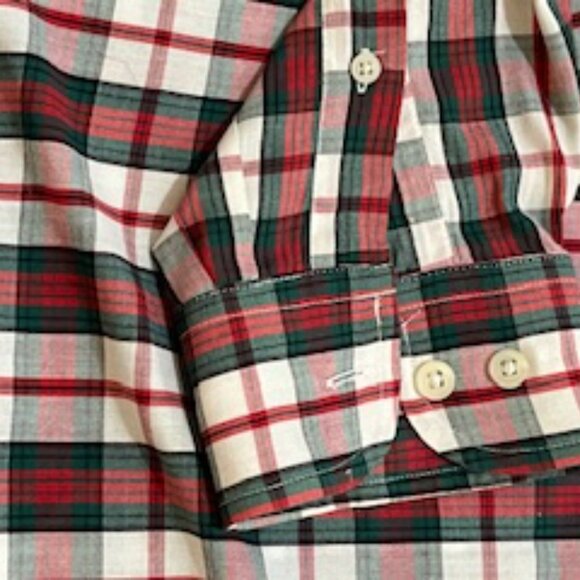 Saddlebred Long Sleeve Button Up Shirt Red & Green Plaid Men’s Size XLT - Picture 5 of 11